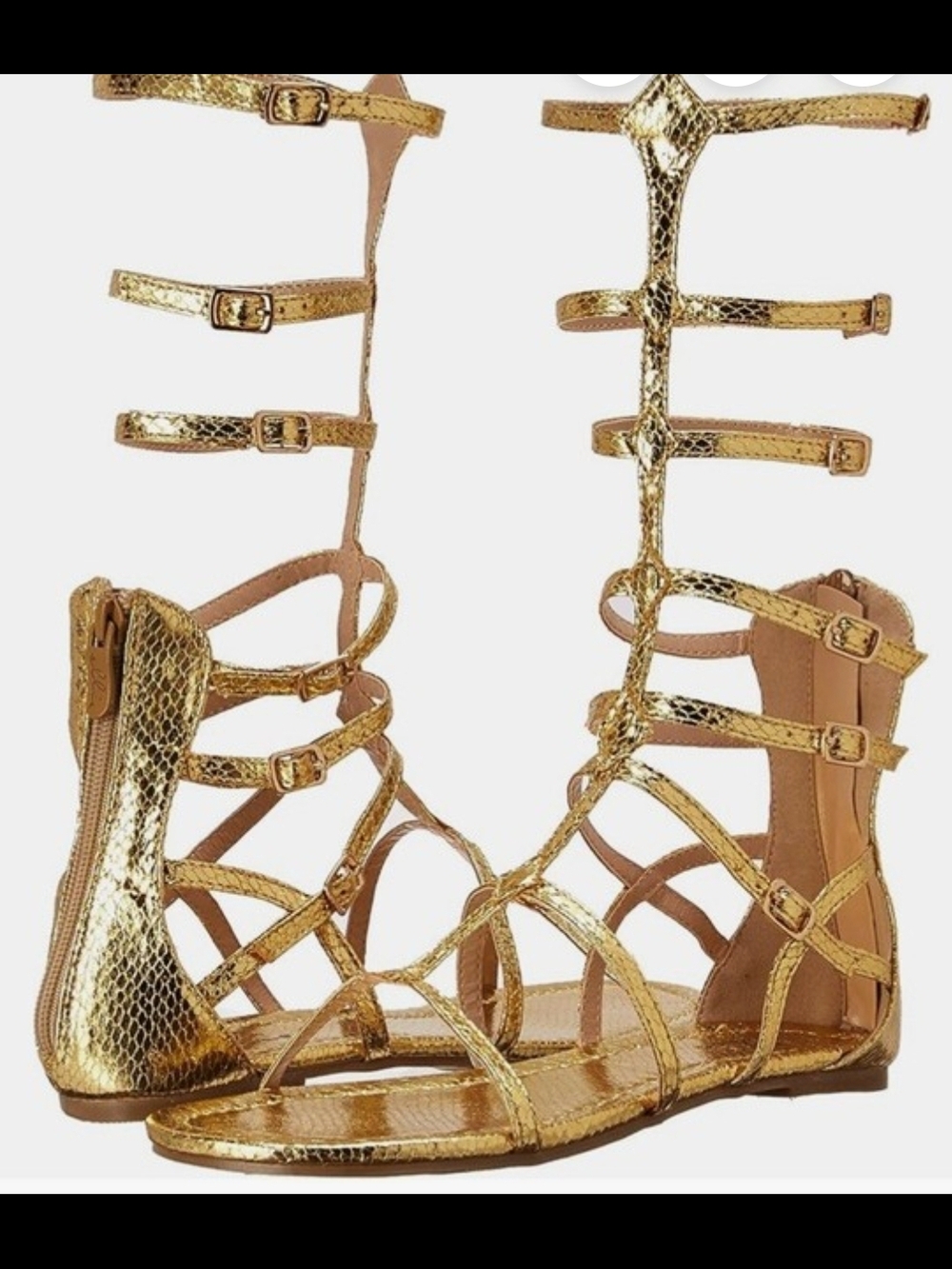 NEW Ellie Gold Metallic Gladiator Sandals